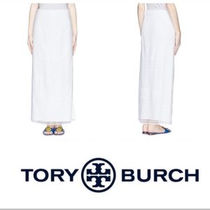 Tory Burch Crescent guipure lace cotton maxi skirt NWT